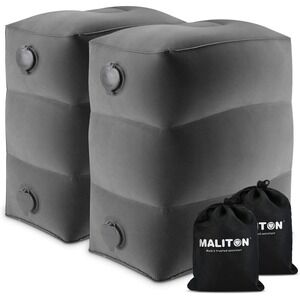 Maliton 2 pk Inflatable Foot Rest Pillows Travel Pillows Grey